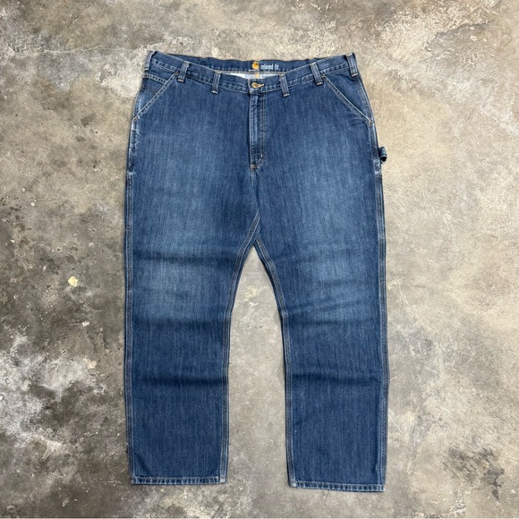 Carhartt Relaxed Fit Carpenter Jeans Workwear Utility Denim - Picture 3 of 9